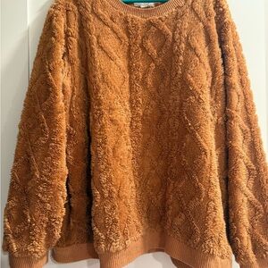 Plush Textured Sweater -Mustard